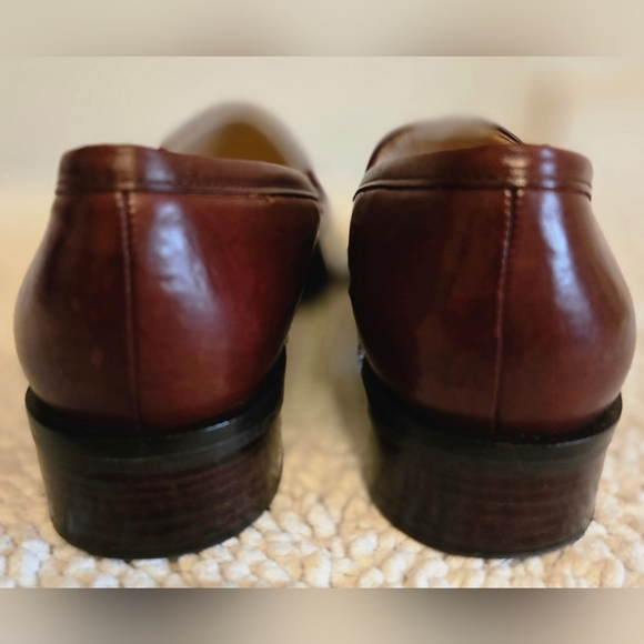 Enzo Angiolini Brown Leather Slip On Loafers - Picture 3 of 11